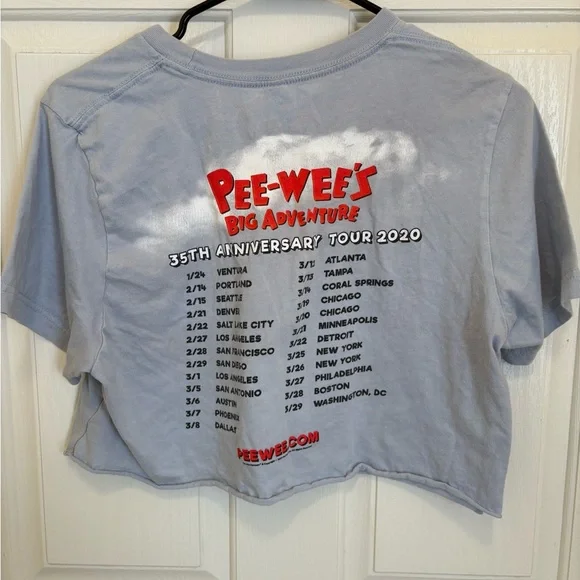 Pee weed big adventure tour Tee 2020 crop top- Light Blue - Picture 5 of 5